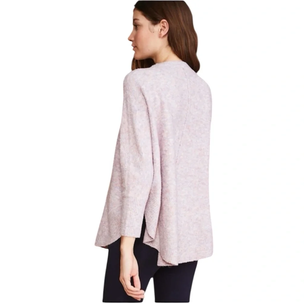 Lou & Gray for Loft Marled Poncho Sweater in purple frost heather, Large - Picture 3 of 10